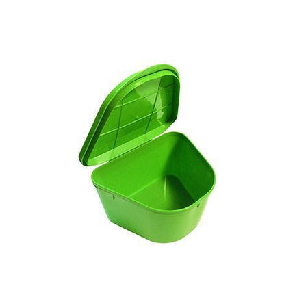 Medegen Denture Cup w/Hinged Lid, Green, 2" x 4" x 3", 200/Case, H980-92