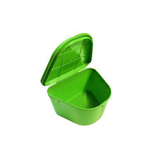 Medegen Denture Cup w/Hinged Lid, Green, 2