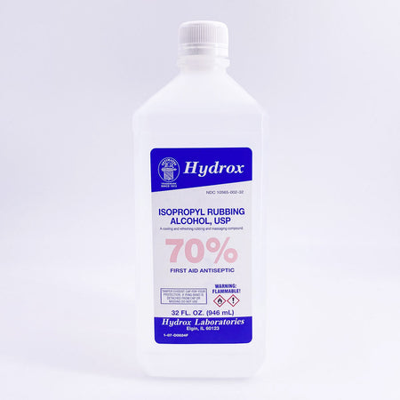 Hydrox Labs Isopropyl Rubbing Alcohol 70%, 32oz bottle, HDX D0024 by Hydrox Labatories product image