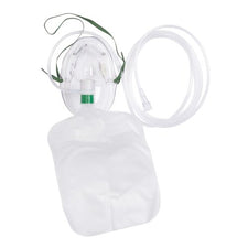 Medline NonRebreather Oxygen Mask, Elongated Style, Adult One Size Fits Most, Adjustable Head Strap/Nose Clip, HUD1059