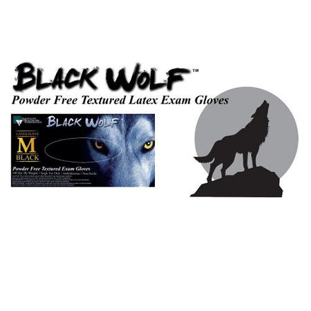 Innovative Health Care Black Wolf Exam Gloves, Latex, Black, Sizes: X-Small, Small, Medium, Large, X-Large by Innovative.