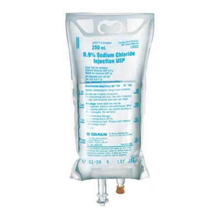 B Braun Sodium Chloride, Preservative Free 0.9% IV Solution 250 mL L8002 by B. Braun product image