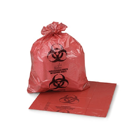 Medegen Sure-Seal Biohazard Bag, 1-2/10mil 24x24", Red/Black Star Seal, LLDPE, 150/Case, MDG37-97