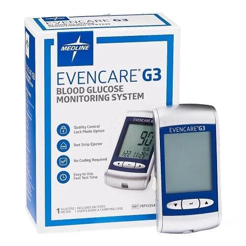 Medline EvenCare G3 Blood Glucose Meter, for Professional Use Only, Each, MPH3540 by Medline product image