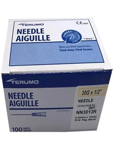 Terumo Standard Hypodermic Needle, Without Safety, Regular Wall, 30g x ½