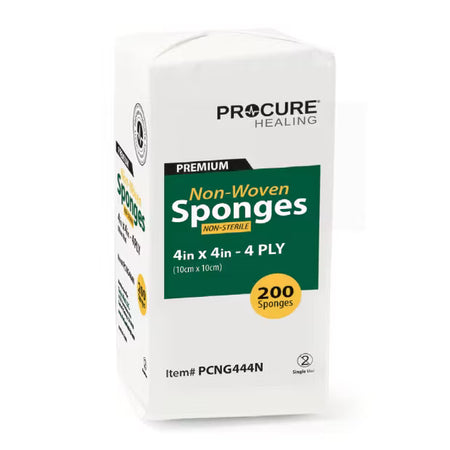 ProCure PCNG444N Nonwoven Gauze Sponges, 4"x4", 4-Ply, 200/Sleeve