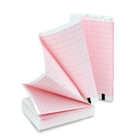 Nihon Diagnostic 9100Z Recording Paper, Thermal Paper, Z-Fold, Red Grid, 210mm x 69', 10/Case, PA