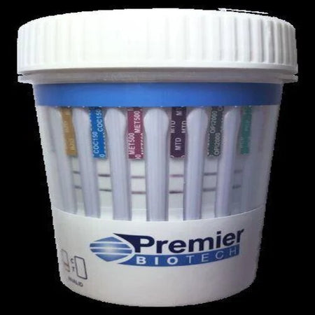 Premier Biotech PCA-12EX3-CW Bio-Cup Drugs of Abuse Test, 12-Drug Panel with Adulterants, AMP500, BAR, BUP