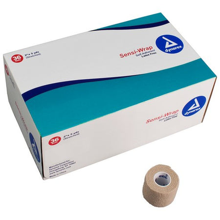 Dynarex Sensi Wrap Self Adherent Bandage Rolls, Latex Free, 1", 2", 3", 4", Rainbow, Tan, Roll, Box by Dynarex product image