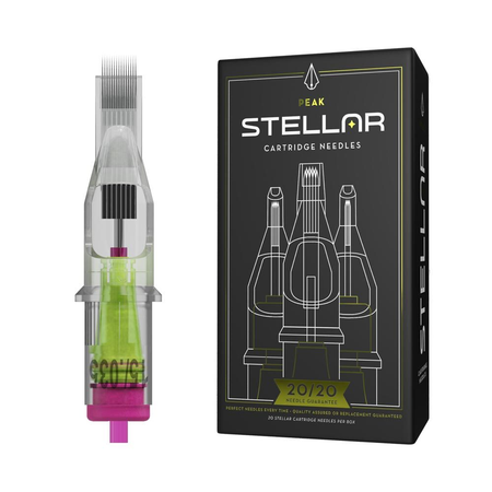 Peak Stellar #12 Standard Magnum Long Taper Needle Cartridges — Box of 20