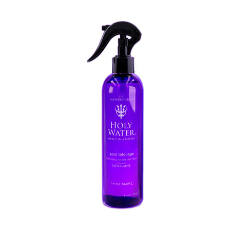 New Religion Holy Water topical lidocaine numbing spray bottle