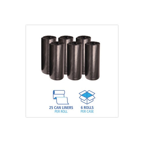 Can Liners, High Density 43 x 47 19mic Black 56 Gal, Inteplast V8647EKKR01, 150 Bags/Case
