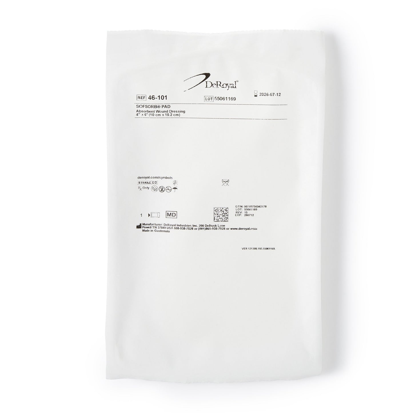 Sofsorb® Absorbent Wound Dressing, 4 x 6 inch