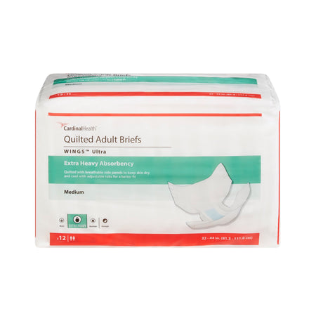 Cardinal 960580 Wings Ultra Quilted Extra Heavy Absorbency Incontinence Brief, Medium