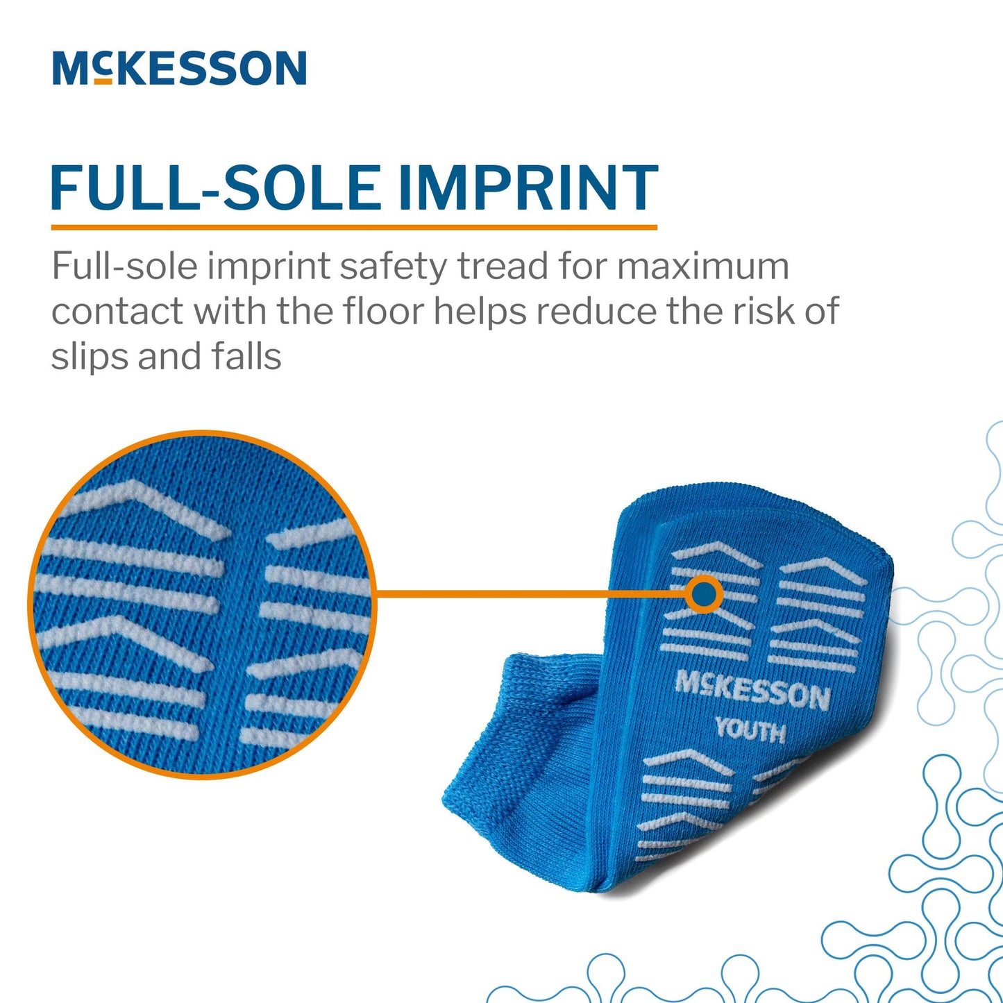 Slipper Socks McKesson Unisex Youth Double Tread Single Patient Use Light Blue