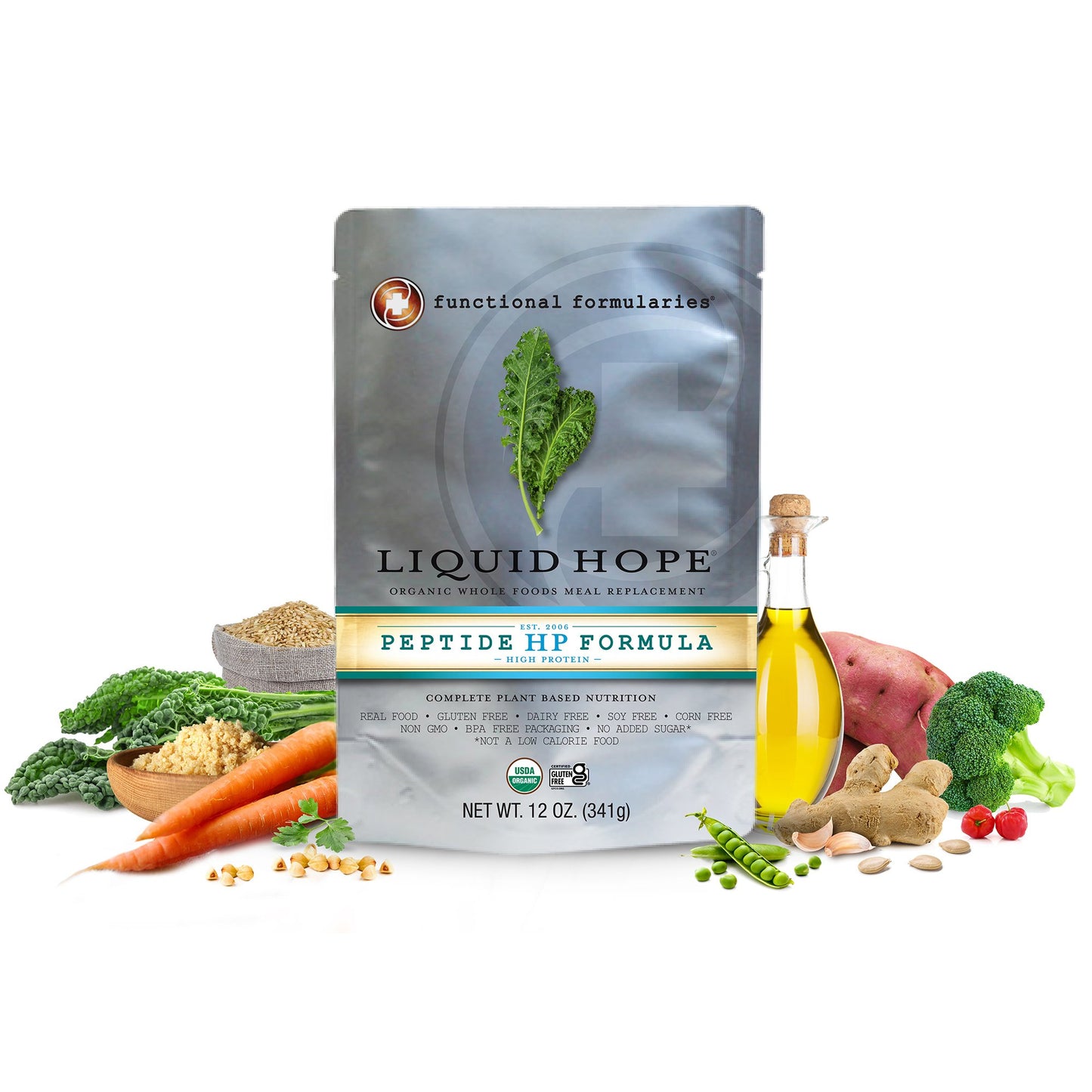 Oral Supplement Liquid Hope® Peptide HP Formula Unflavored Liquid 12 oz. Pouch