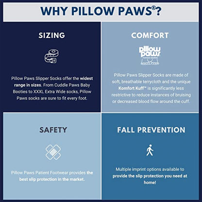 Pillow Paws Ankle High Double Imprint Terries Slipper Socks, 3X-Large by Principle Business Enterprises product image -.