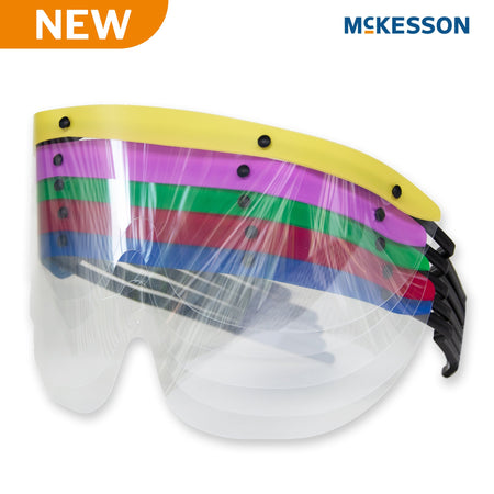 McKesson 242-11000-500 Eye Shield Pre-Assembled Anti-fog / Anti-glare / Anti-static Coating Clear Tint Black