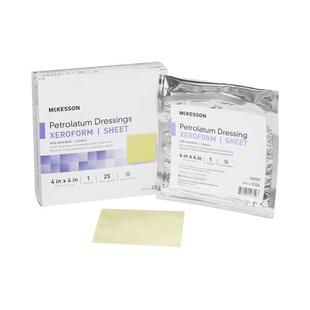 McKesson 2206 Xeroform Petrolatum Impregnated Dressing, 4 x 4 Inch