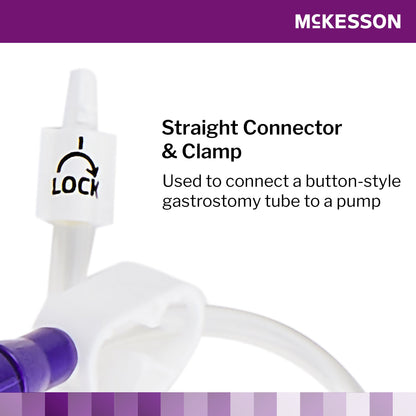 Bolus Enteral Feeding Extension Tube Set McKesson 24 Inch, EnFit, Secure Lock Straight Connector and Clamp, NonSterile