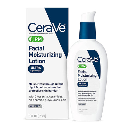 Facial Moisturizer CeraVe® PM 3 oz. Pump Bottle Unscented Lotion