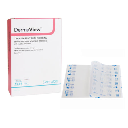 DermaRite 00251E DermaView Transparent Film Dressing, 4 x 5 Inch