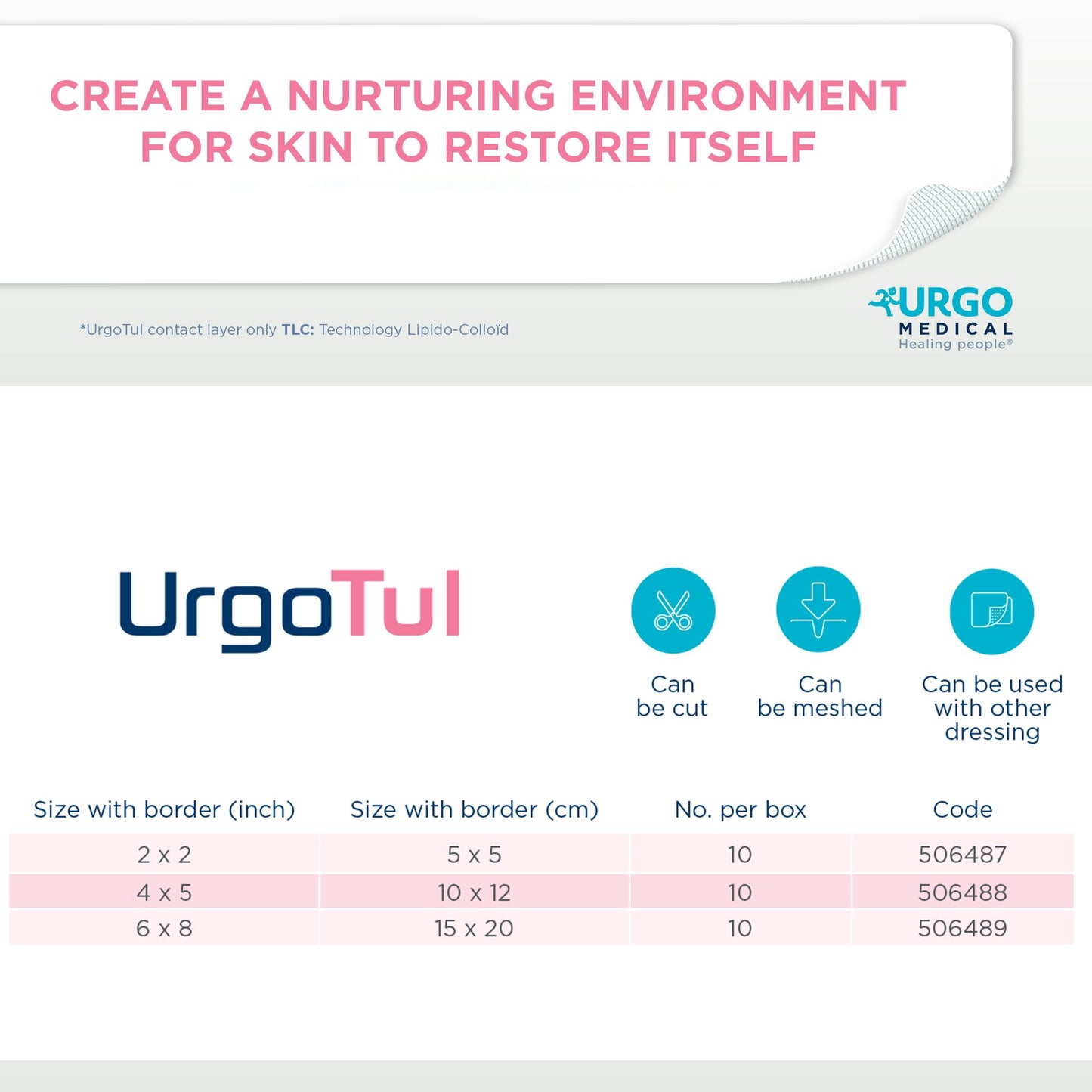UrgoTul™ Impregnated Contact Layer Dressing, 4 x 5 Inch