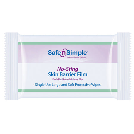 Safe N Simple SNS00807 No-Sting Skin Barrier Wipe, 5 x 7 Inch