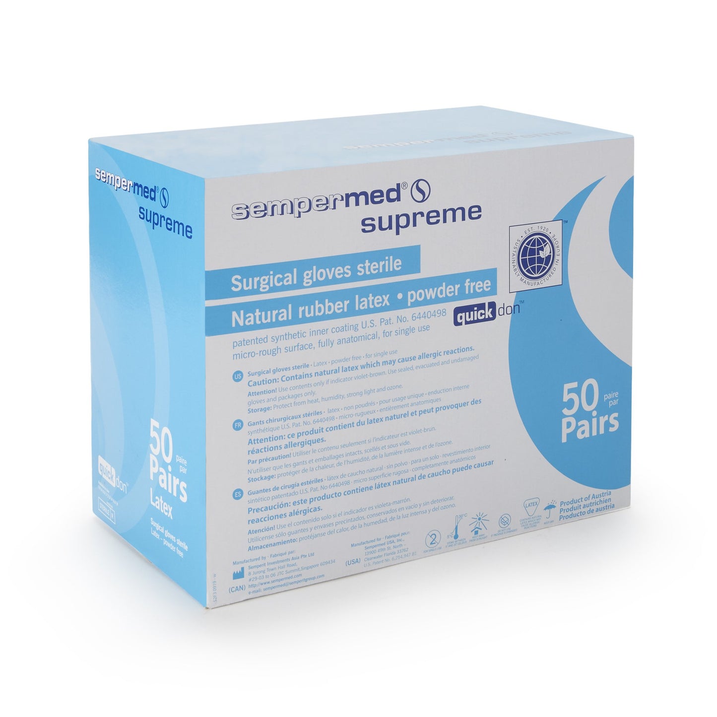 Sempermed® Supreme Latex Surgical Glove, Size 6, Ivory