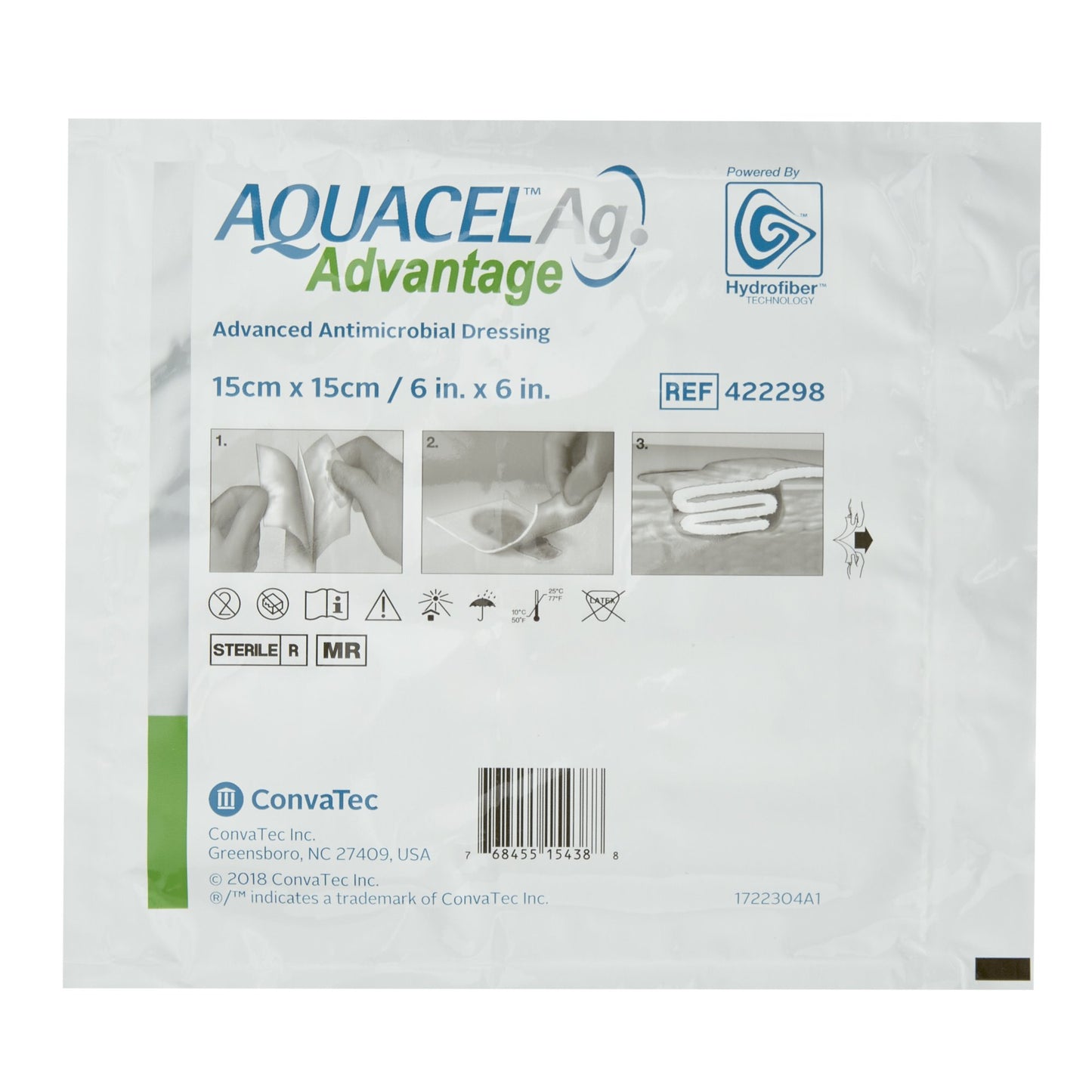 Aquacel® Ag Advantage Silver Dressing, 6 x 6 Inch
