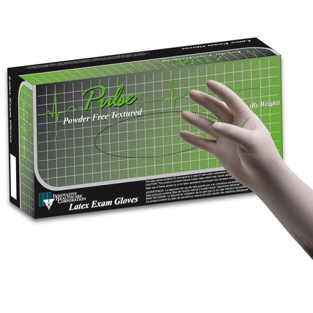 Innovative Healthcare 151300 Pulse 151 Series Latex Exam Glove, Large, White
