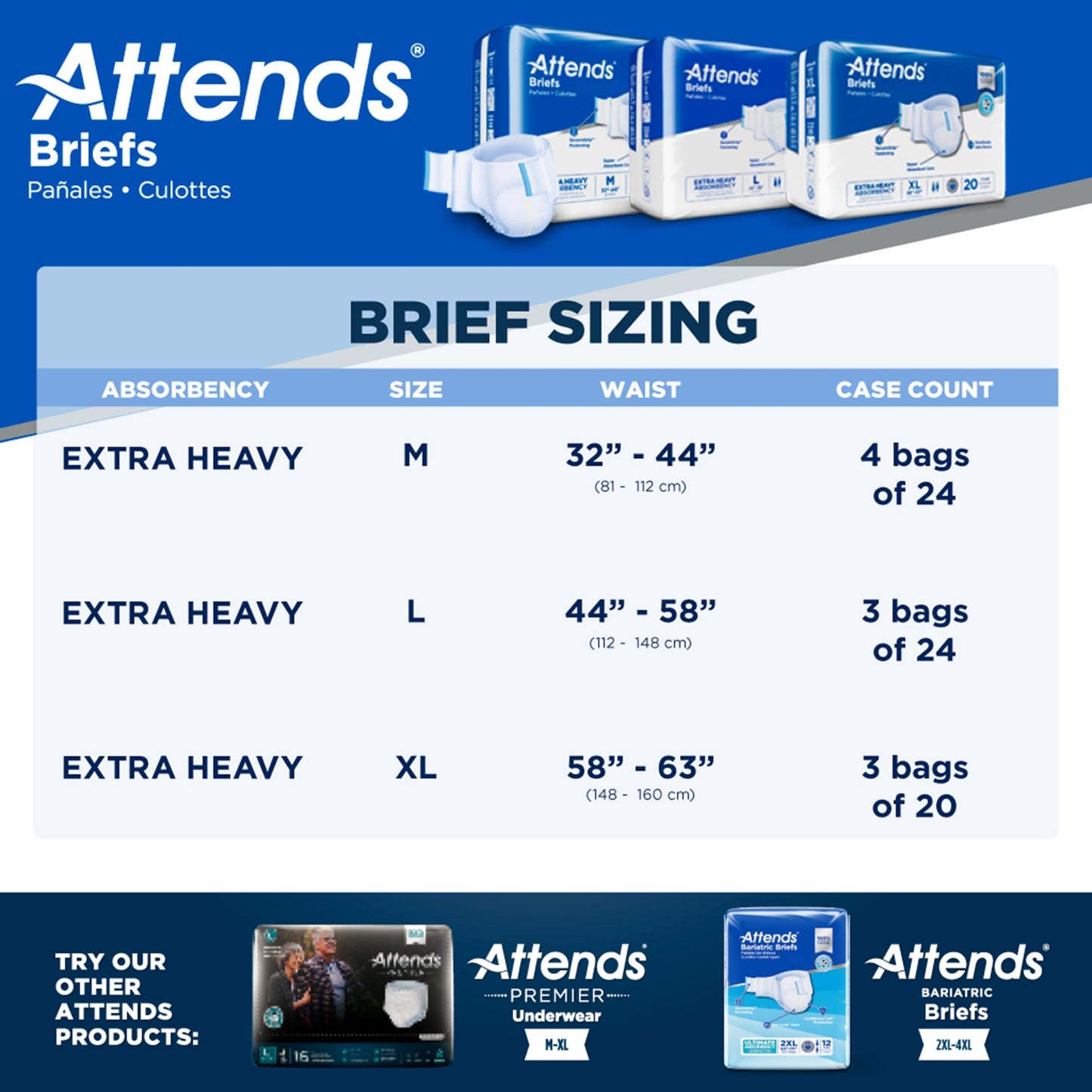 Attends® Extra Heavy Absorbency Briefs, Extra Large