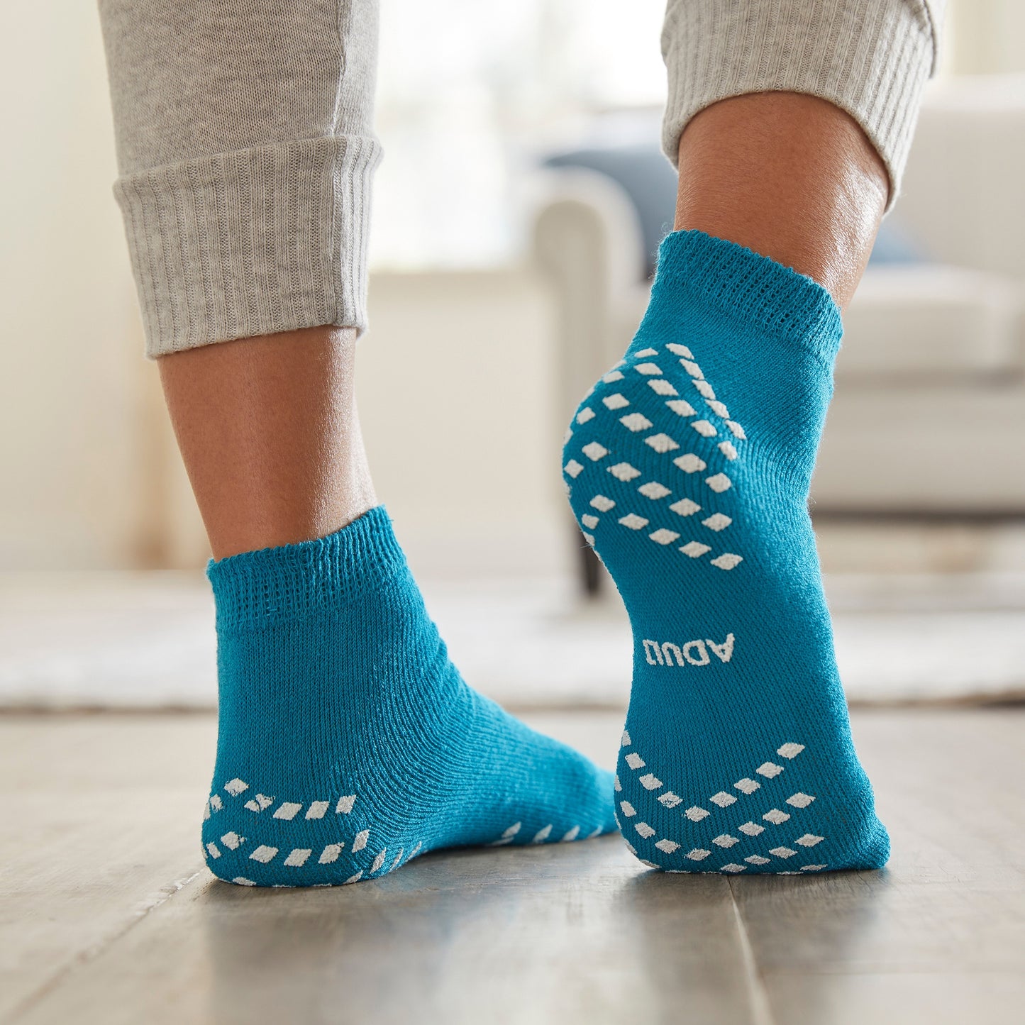 McKesson Single Tread Slipper Socks, Large, Teal