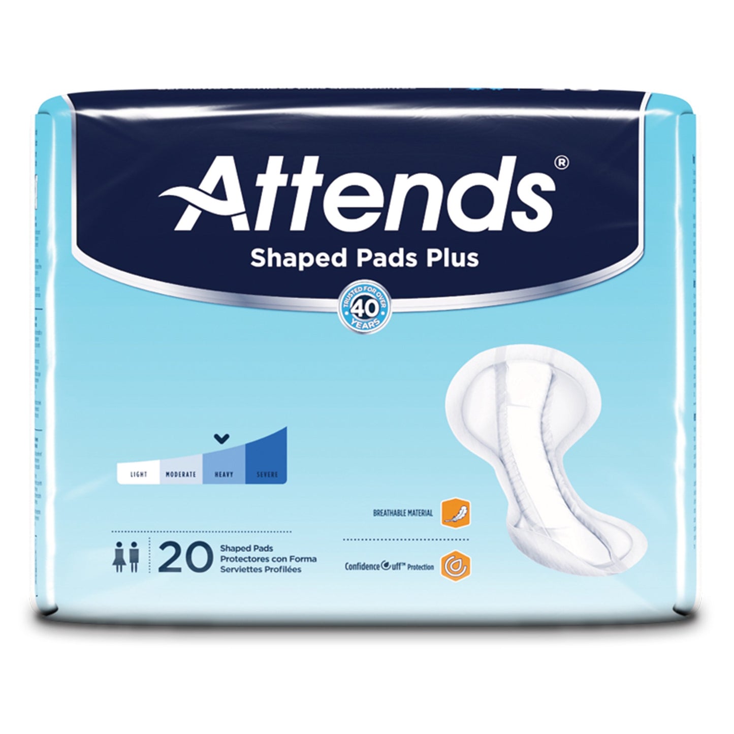 Attends® Shaped Bladder Control Pads, Plus