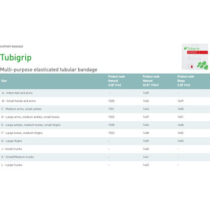 Tubigrip® Pull On Elastic Tubular Support Bandage, 10 Meter, Size G
