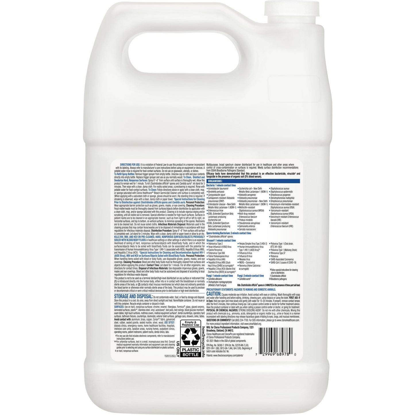 Clorox Healthcare® Bleach Germicidal Cleaner, Jug, 1 gal.