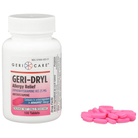 Geri-Care 681-01-GCP Geri-Dryl Diphenhydramine Allergy Relief