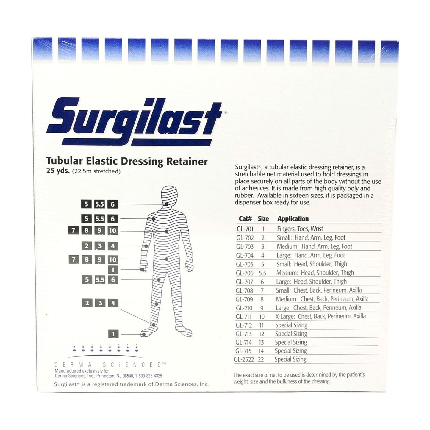 Surgilast® Elastic Net Retainer Dressing, Size 9, 25 Yard