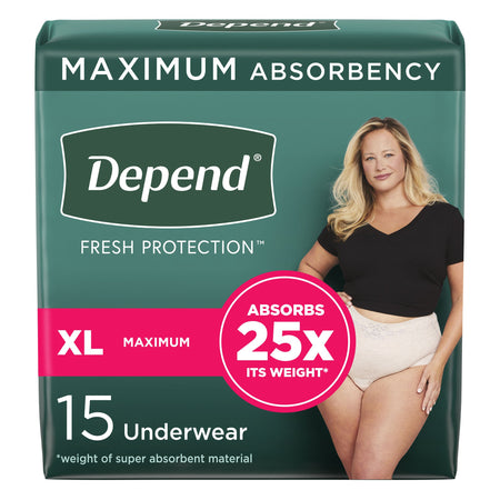 Kimberly-Clark 43586 Depend Fresh Protection Women's Maximum Absorbency Underwear, X-Large