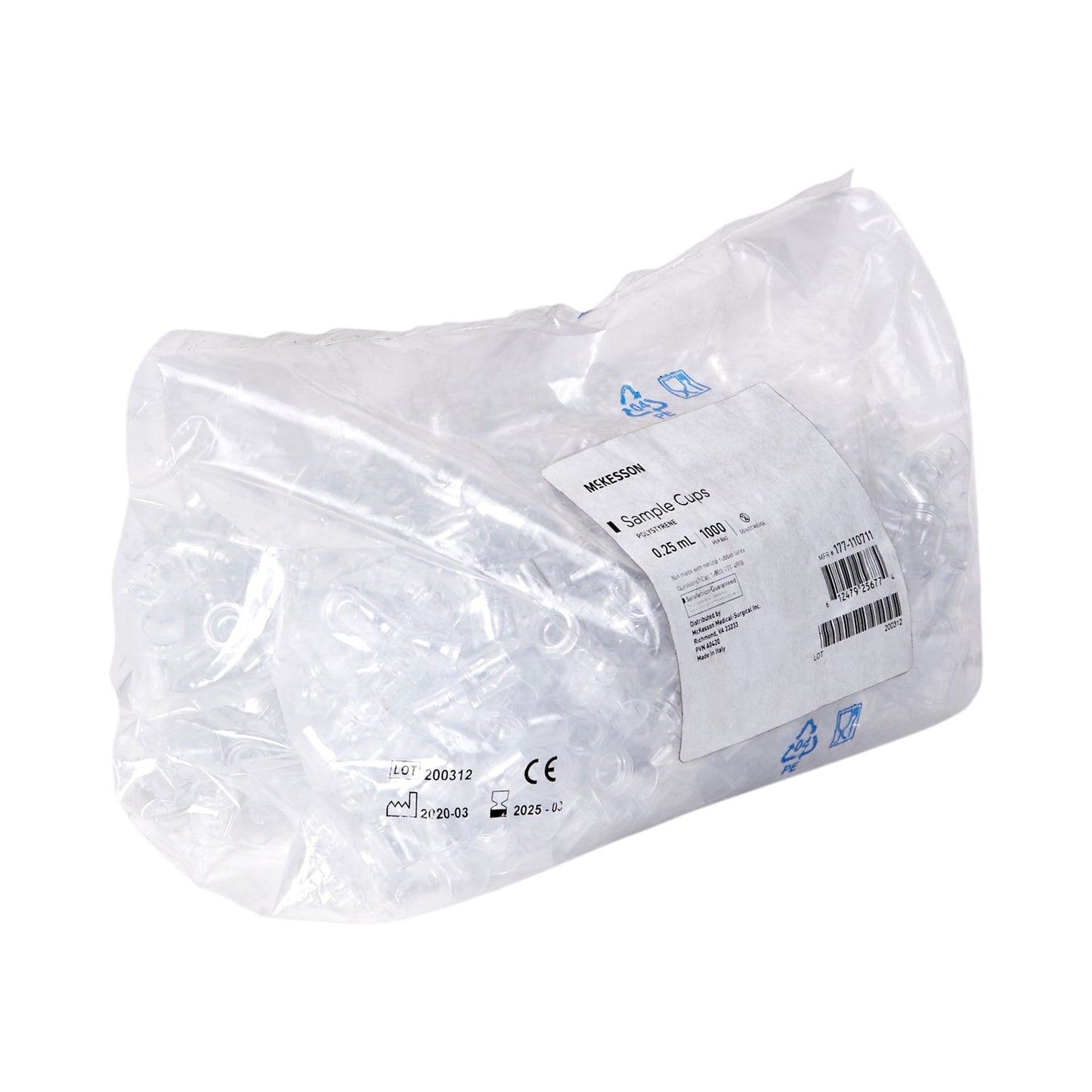 McKesson Polystyrene Sample Cup, 0.25 mL