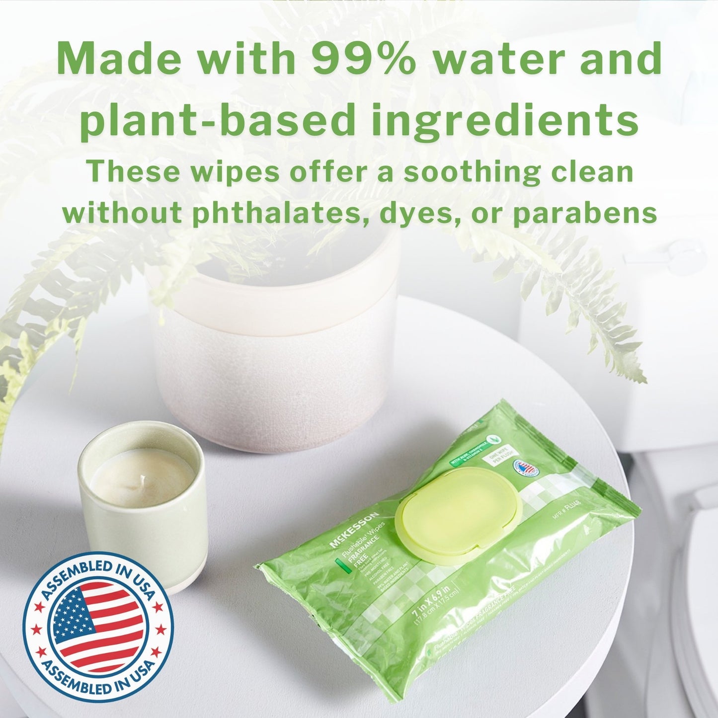 McKesson Flushable* Wet Wipes - Scented, 48 Wet Wipes per Pack