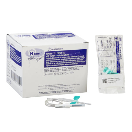 Kawasumi Laboratories DBMA-21G K-Shield Advantage Blood Collection Set, 21 Gauge, ¾-inch needle length