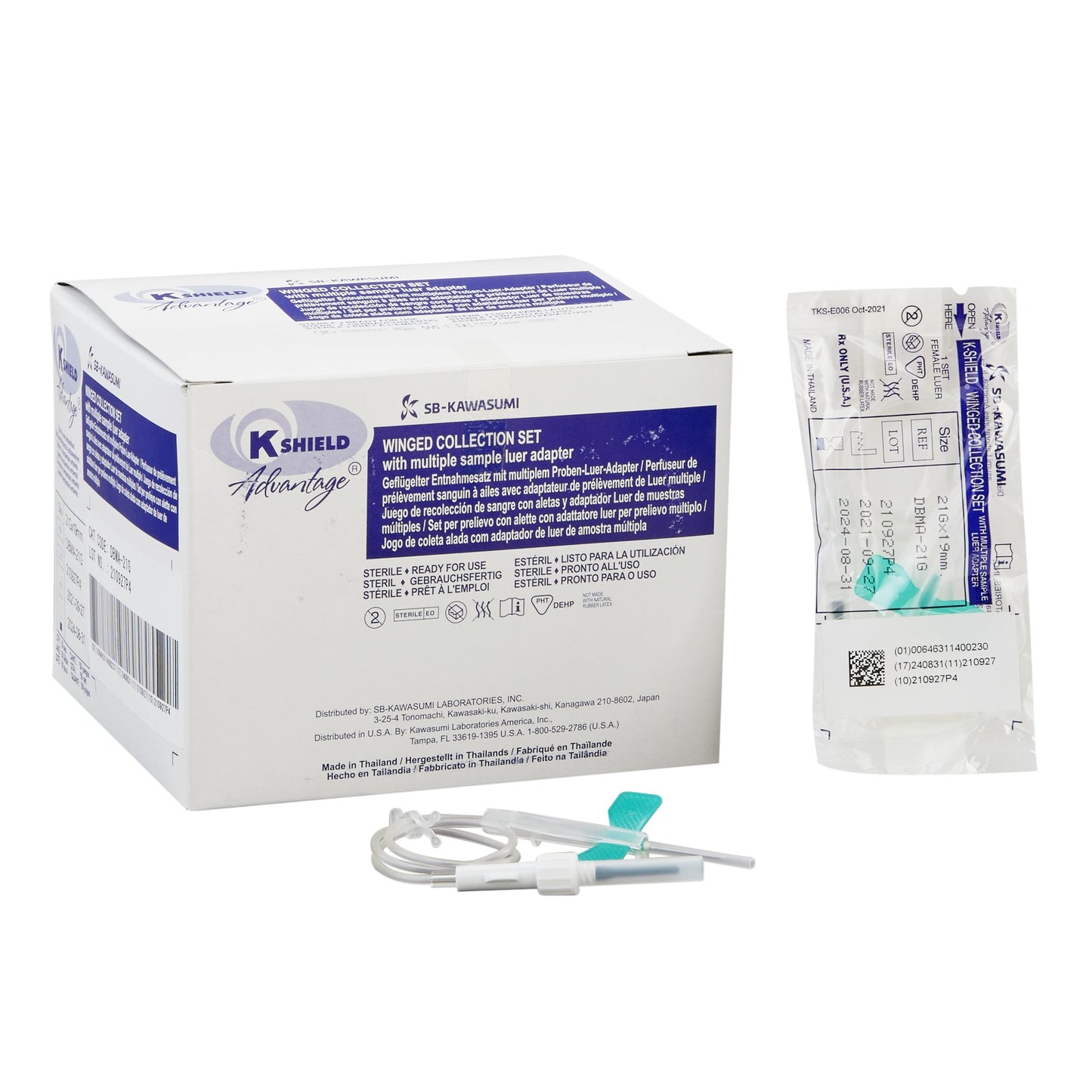 K-Shield® Advantage Blood Collection Set, 21 Gauge, ¾-inch needle length
