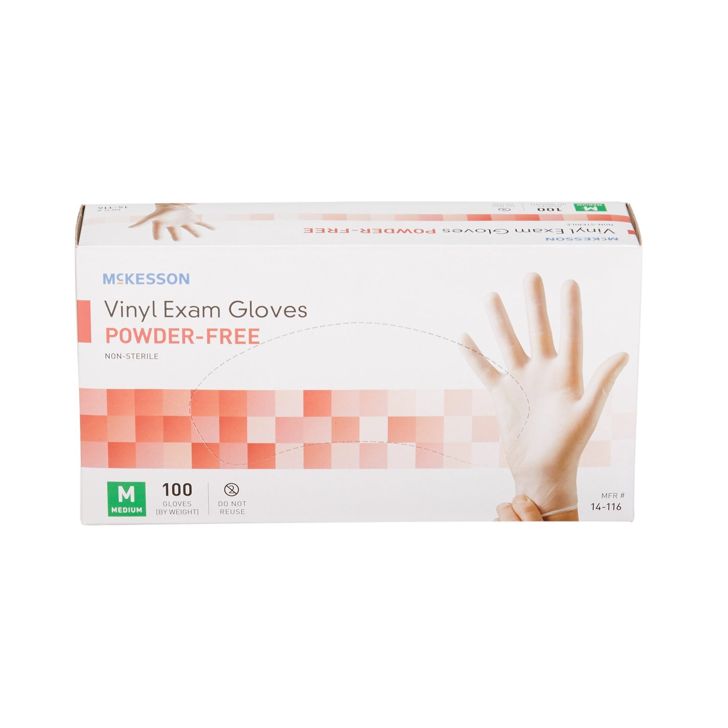 McKesson Vinyl Exam Glove, Medium, Clear
