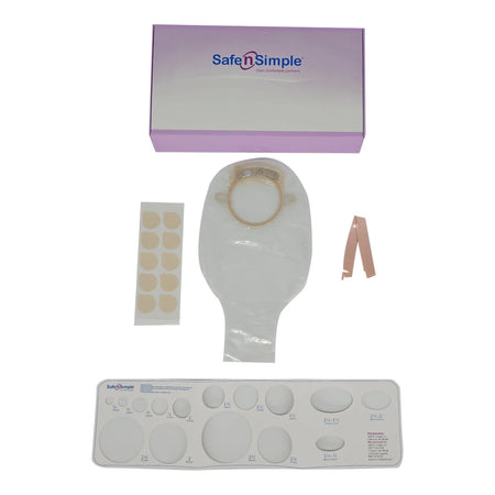 Safe N Simple SNS7308234 Ostomy Pouch, 12 Inch Length, Transparent