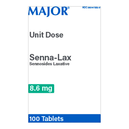Major Pharmaceuticals 904725261 Laxative Major Tablet 100 per Box 8.6 mg Strength Sennosides