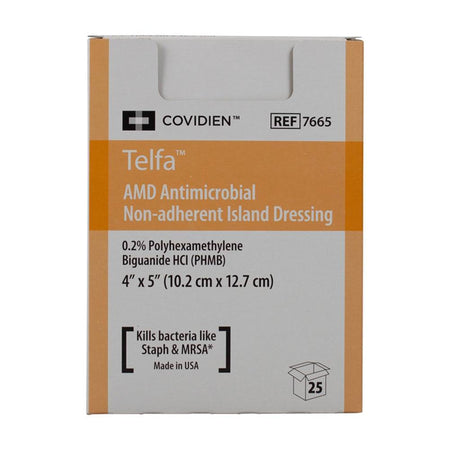 Cardinal 7665 Covidien Telfa Impregnated Antimicrobial Dressing, 4 x 5 Inch