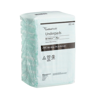 Wings Plus Underpads, Disposable, Heavy Absorbency, Beige, 30 X 30 Inch