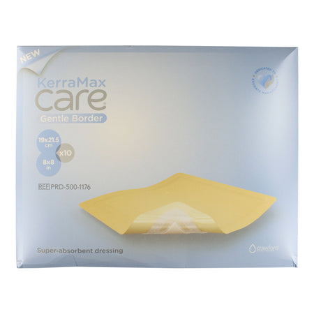 Solventum PRD500-1176 KerraMax Care Gentle Border Super Absorbent Dressing, 8 x 8 Inch