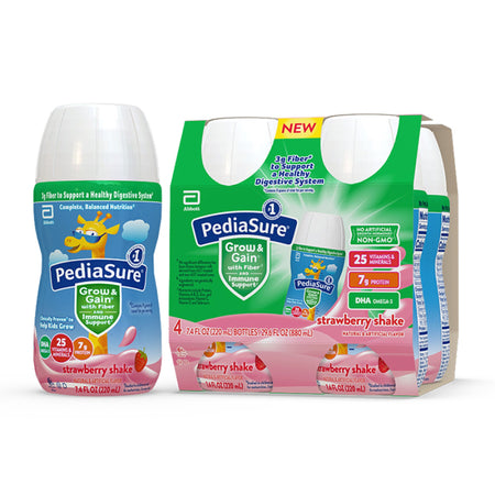 Abbott Nutrition 68783 PediaSure Grow & Gain With Fiber Supplement, Strawberry, 7.4-ounce bottle